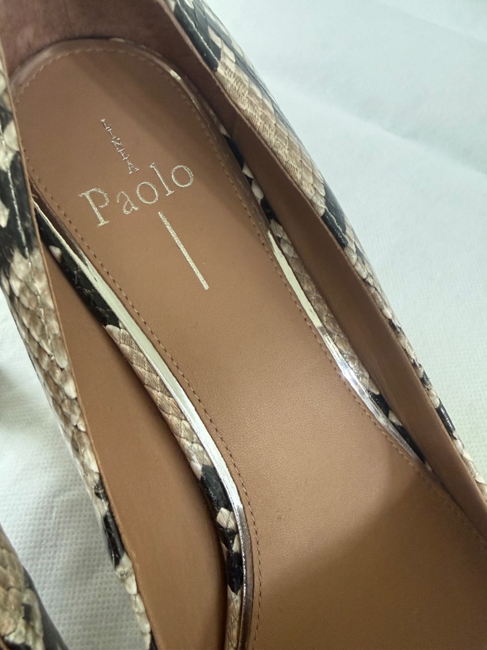Linea Paolo snake skin shoes for women , size 10